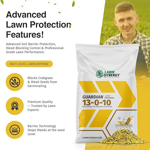 13-0-10 Pre-Emergent Lawn Fertilizer (18 lbs.) - Prevents Crabgrass & Weeds - Slow-Release Nitrogen for Dark Green Color - All Grass Types