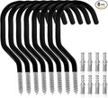 SWANLAKE 8-Piece Heavy Duty Garage Bike Hooks, 6-inch Bike Hooks for Garage Organization, Wall & Ceiling Mount Screw in Hanging Hook, Max Unit Load 100LBS Rustproof Utility Hook Bikes Hanger