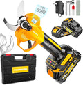 1.6"/ 41mm Electric Pruning Shears, Cordless Electric Scissors LCD Display＆SK7 Blades, 21V Brushless Motor Branch Cutter with 2 PCS Rechargeable 2000mAh Batteries & 2 Blades (Yellow)