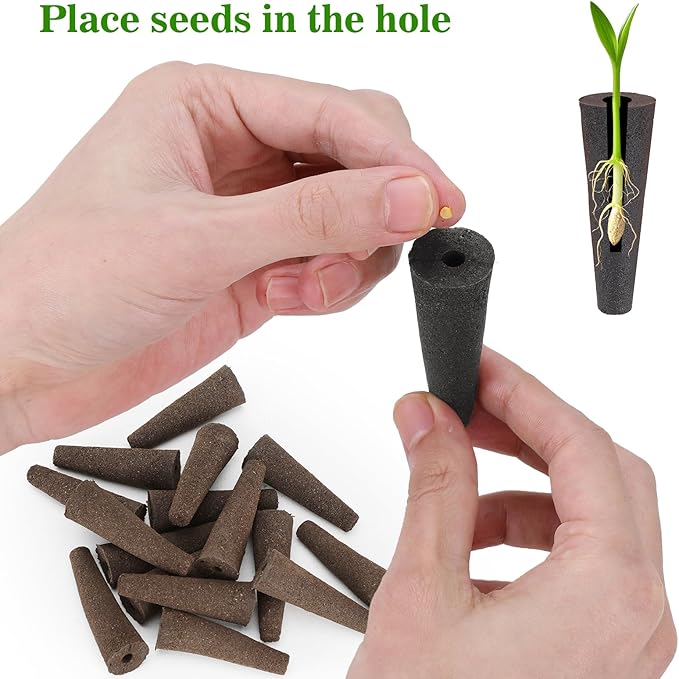 Doter 50 pcs Grow Sponges for Hydroponics Compatible with AeroGarden, Hydroponics Growing System Pods, General Hydroponics Rapid Rooter, Starter Plug for Seeds or Cuttings