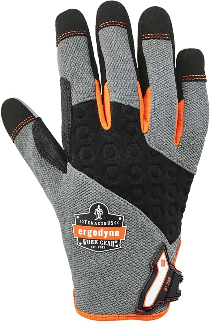 ProFlex 710 Heavy Duty Work Gloves, High Visibility, Reinforced Fingertips and Palm