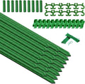 Sturdy Garden Stakes 18 Inch SupKing DIY 3/4/5/6/7ft Tomato Support Stake Green Plastic Coated Metal Tall Plant Stick Poles Plants Trellis for Indoor Outdoor Climbing Cucumber Chili Eggplant