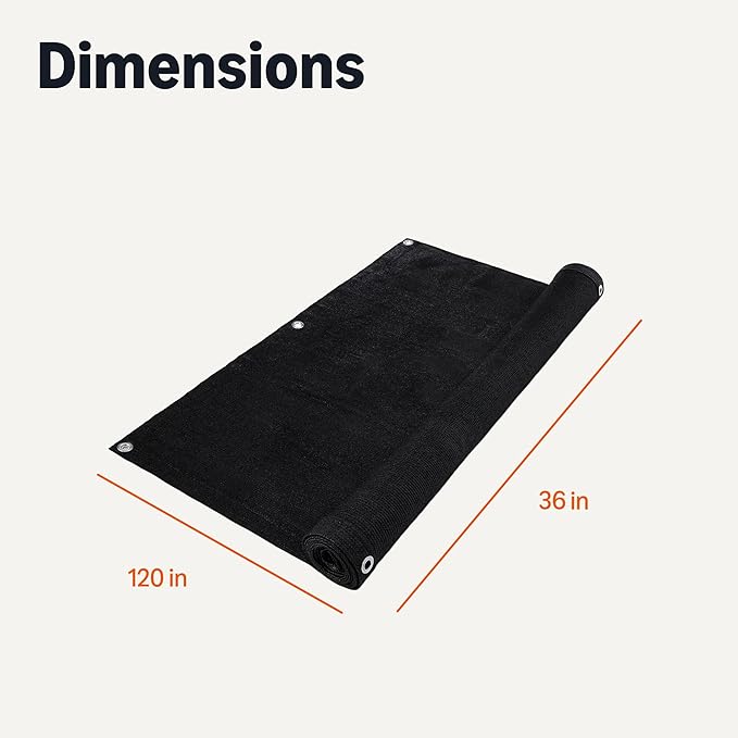 Amazon Basics 3'X10' Privacy Screen Fence, Weather-Resistant, Black, 20 pcs, 1-Pack