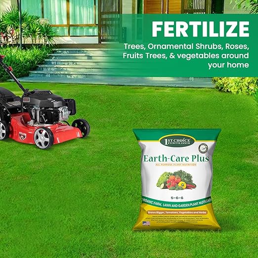Earth-Care Plus 5-6-6 Organic Fast Acting Fertilizer for Plants - Water-Soluble Plant Food for Vegetables, Trees, and Flowers - Boost Growth for Lawns, & Gardens 48lb (12 Packs)