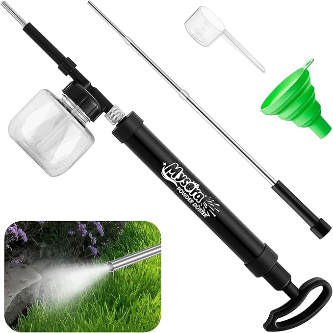 Diatomaceous Earth Powder Duster Adjustable Up to 35.4", Output Adjustable Pump Bulb Duster Powder Sprayer for Pest Control Garden Indoor Home Organic Gardening Agricultural Supply