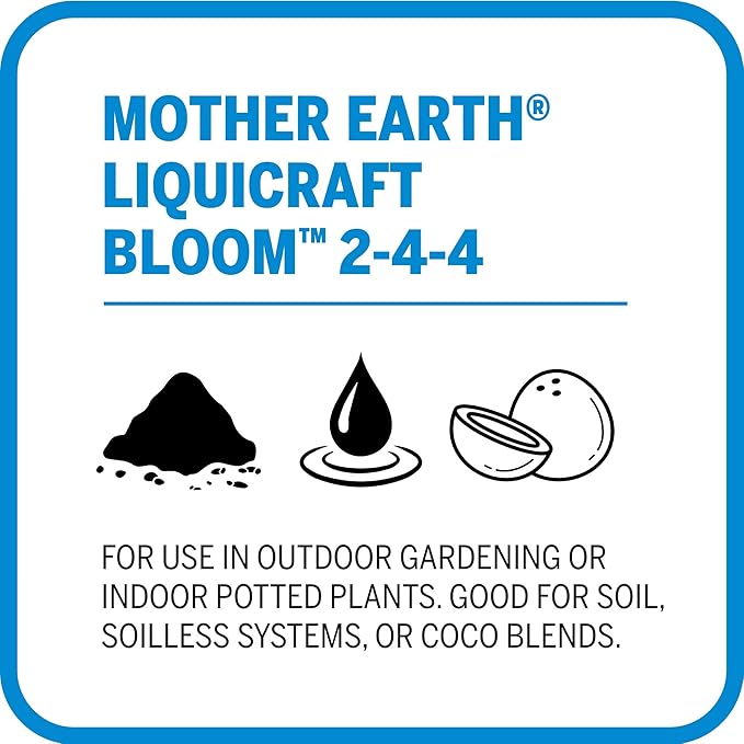 Mother Earth LiquiCraft Bloom 2-4-4 For Flowering Plants And Vegetables Such As Tomatoes, 1-Gallon