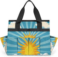 Garden Tool Bag Organizer Garden Tote Bag with Pockets Golden Sunshine Clouds Tool Storage Organizer Gardening Tool Kit Holder 13" x 6.8" x 2.8"