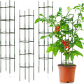 4 Packs Large Tomato Cages for Garden up to 6.5ft Heavy Duty Tomato Plant Trellis with 80 Clips Assembled Plant Support Cages with Adjustable Stake Arms for Vegetables, Climbing Plants (Green)