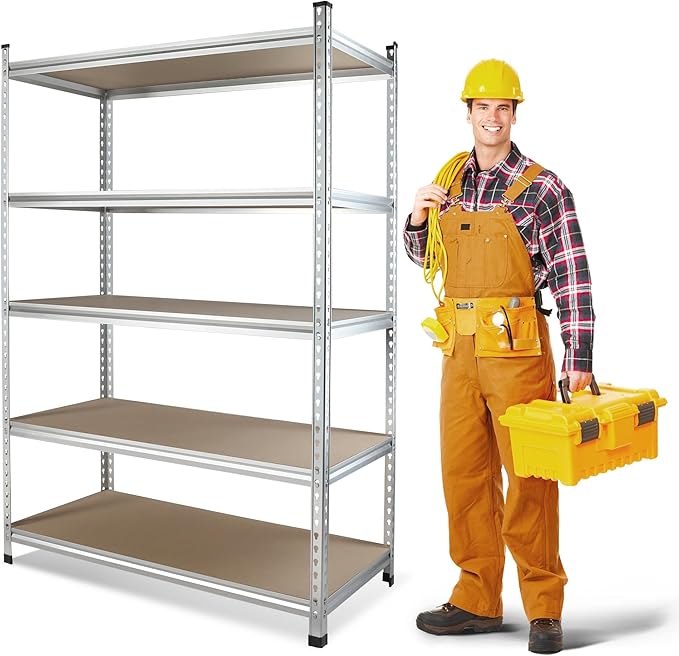 WORKPRO 5-Tier Storage Shelving Unit, 48”W x 24”D x 72”H, Adjustable Storage Rack Heavy Duty Aluminum Alloy Shelf, 2750 lbs Load Capacity (Total), for Garage, Kitchen, Bathroom, Warehouse