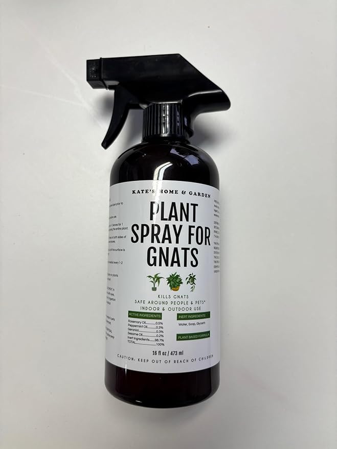 Kate's Garden Plant Spray for Insects & Getting Rid of Gnats. Fungus Gnat Killer & Bug Spray for Indoor Plants (16oz, Pet Safe, Non Toxic)
