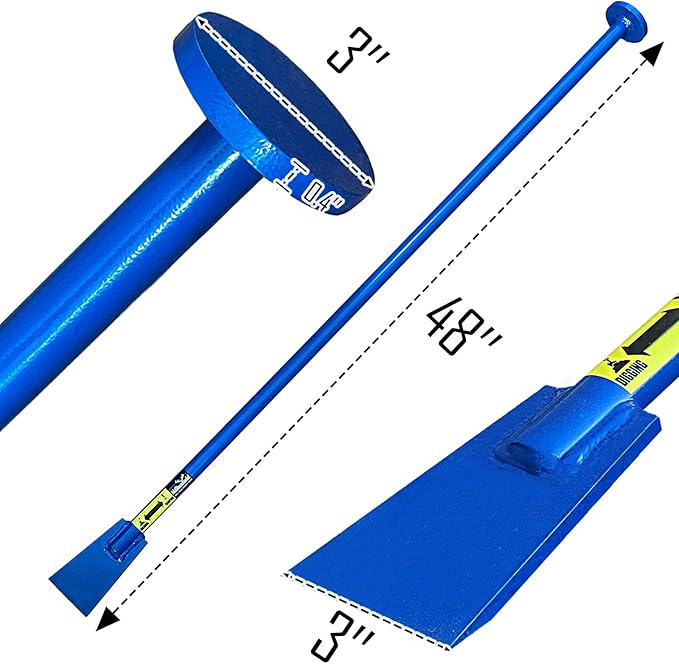 Moosefield 2-in-1 Post Hole Digging and Tamping Tool, 48" Dig Bar with Spade Blade and Round Tamper, Heavy-Duty Steel Fully Welded, Fence Post Digger Landscaping & Gardening