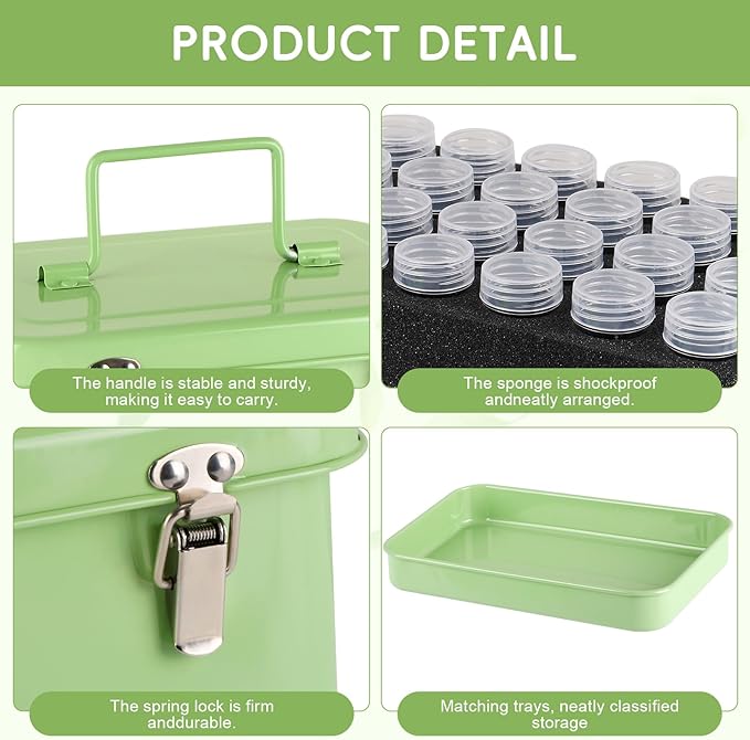 Seed Storage Organizer, Metal Seed Bank Gardening Saving Containers Box (Seeds not Included)