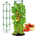 Tomato Cages - 4 Floor Up to 63lN Adiustable Snap-On Arms Tomato Trellis Expandable Tomato Cages，for Garden Tomato Plant Stakes Vegetables Flowers