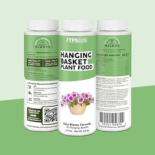 Hanging Basket Plant Food – Liquid Plant Food for More Blooms, Fuller Growth & Vibrant Color, 8 oz