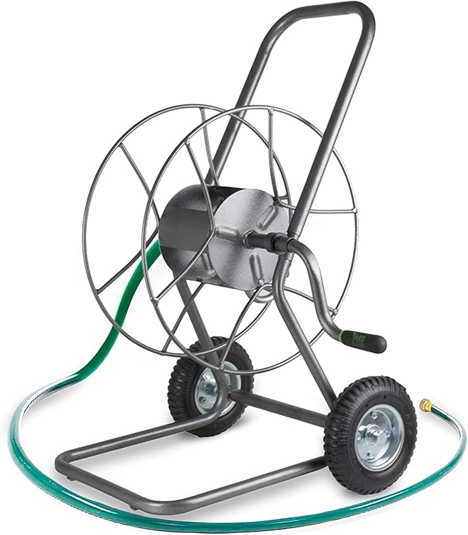 Yard Butler Hose Reel Cart with Wheels Heavy Duty 200 Foot Metal Hose Reel Suitable for Gardens, Lawns and Outdoor - IHT-2EZ