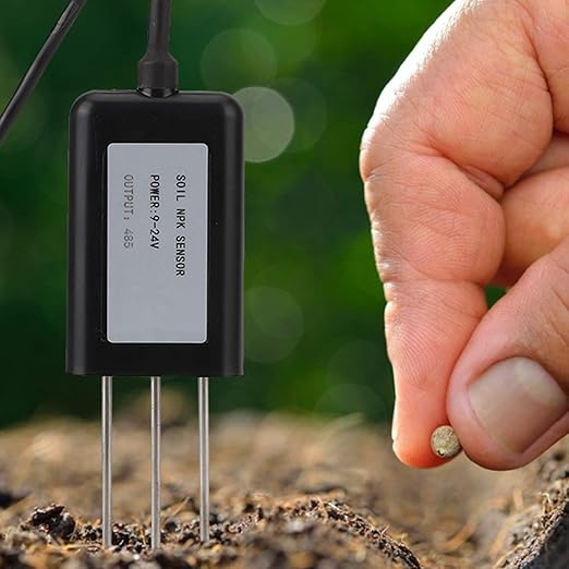 Fdit Soil NPK Sensor, Soil Nutrient Intelligent Fertilizer Detector Garden Lawn NPK Tester Meter