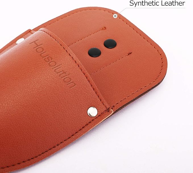 Housolution Garden Pruner Sheath, Pruner Tool Holster, Premium PU Leather Holster Protective Case Cover Scabbard for Gardening Pruning Shears Scissor - Brown