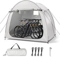 VINGLI Bike Storage Tent for 4-5 Bikes with Carry Bag, Portable Bicycle Storage Shed Waterproof with Window, Bike Tent for Motorcycle,Garden Tools,Lawn Mower (Light Grey, 6.8x4.9 FT)