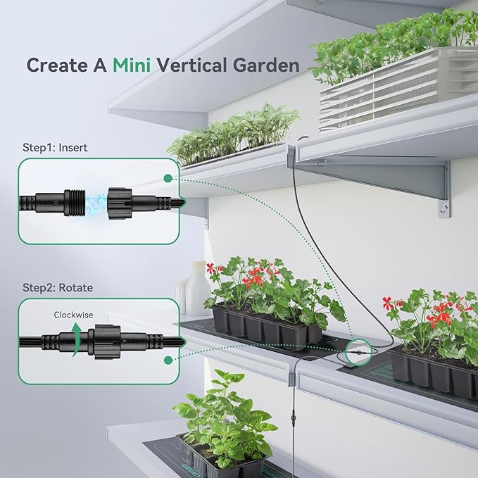 LUXBIRD 6 Pack Daisy Chain Seedling Heat Mats for Indoor Plants, Greenhouses, Germination, Hydroponic Garden, IP67 Waterproof Durable (LB-HMDC-06)