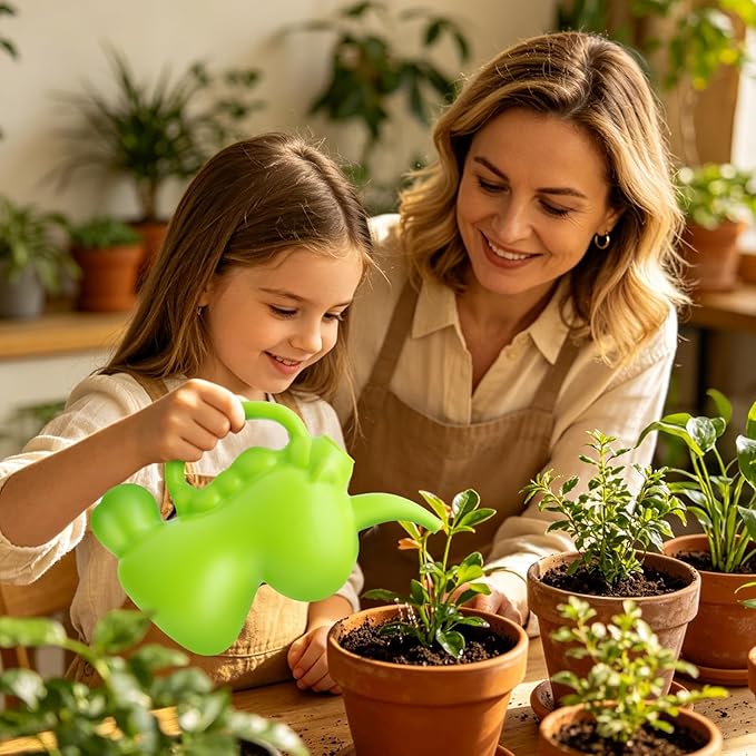 XXXFLOWER Unicorns Indoor Watering Can, 1 L Cute Animal Water Cans, Novelty Unicorns Shape Watering Pot for Office House Indoor Garden（Green）