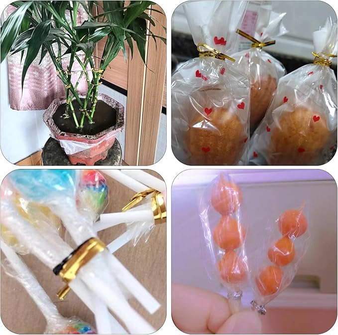 800Pcs Gold Twist Tie, 8Inch Metallic Twist Ties for Treat Bags, Reusable Twist Ties Bulk for Party Favors, Baked Goods, Cookies, Gardening and Christmas Decor