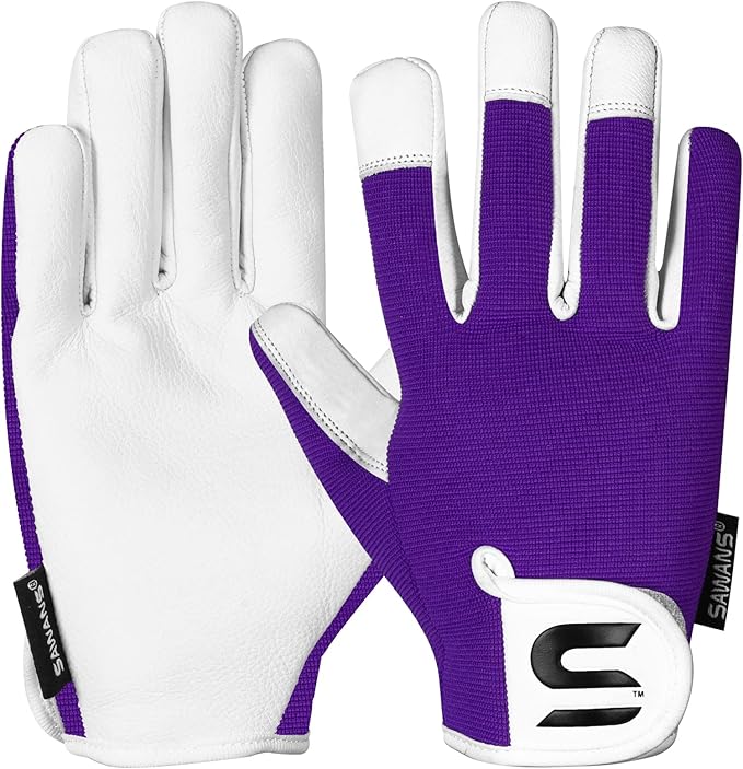 SAWANS Leather Gardening Gloves Ladies and Mens Thorn Proof Garden Gloves for Women Men Gardening Durable Work Gloves