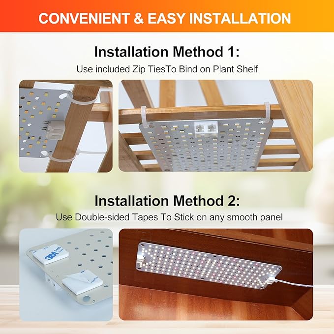 6-Pack Panel Grow Lights for Indoor Plants, FECiDA 2026 LED Plant Grow Light for Under Cabinet Plants, Full Spectrum Growing Lamp with 4,8,12,16,20 Hr Timer, Free Linking