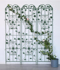 3 Pack Large Garden Trellis for Climbing Plants - 70.8 Inch Tall - Beautiful Retro Style Metal Fence Trellis - Gardening Vines Plant Support for Flower Rose Climbing(Color:B-Dark Green)