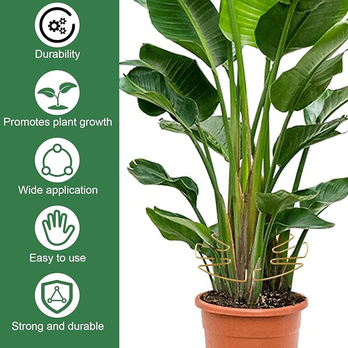 5 PCS Iron Monstera Plant Stabilizer, Metal Monstera Plant Stabilizer for Indoor Plants, Plants Stem Holder for Thriving Growth Indoor Plants(Gold)
