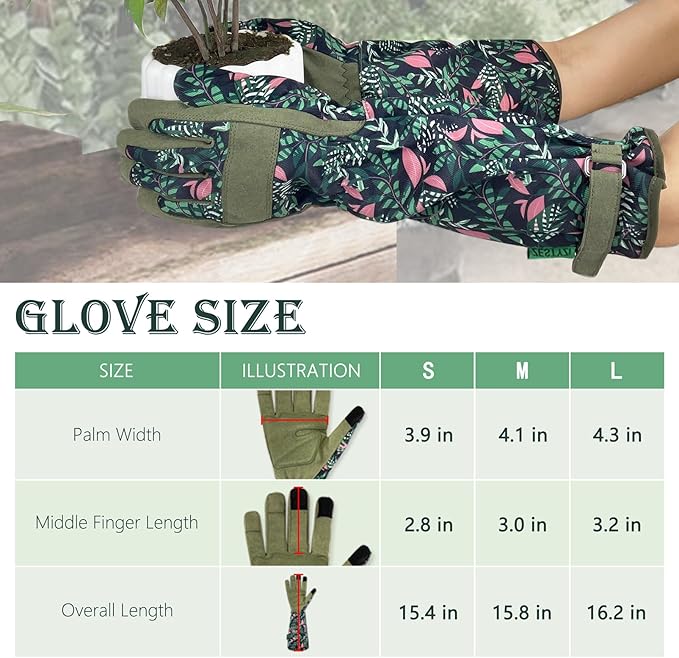 Gardening Gloves for Women, Rose Pruning Gloves Thorn Proof, Breathable, Anti Scratch, for Yard & Outdoor Work