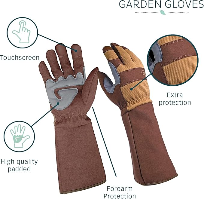 Digz Rose Pruning Thorn-Proof Gardening Gloves with Forearm Protection for Men and Women
