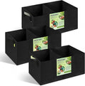 FACULX 3 Pack Planting Bags,2 Compartment Breathable Fabric Elevated Garden Bed, Rectangular Planting Pots, Suitable for Vegetables, Flowers, Fruits/Flowers, with Handles (59.5cm*30cm*30cm)
