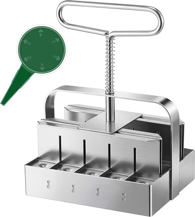 Dreyoo 1 Pack Upgrade Soil Block Maker Hand Held, Manual Blocking Tool for Seed Starting with Dispenser, Garden Potting Soil for Indoor Outdoor Plants, No Transplant Shock (20 Cell,1 Inch)