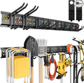GRENPRO Garage Tool Organizer Wall Mount with 66 inches Rails and 10 Hooks, Heavy Duty Tool Rack, Garage Storage Rack For Yard Tools