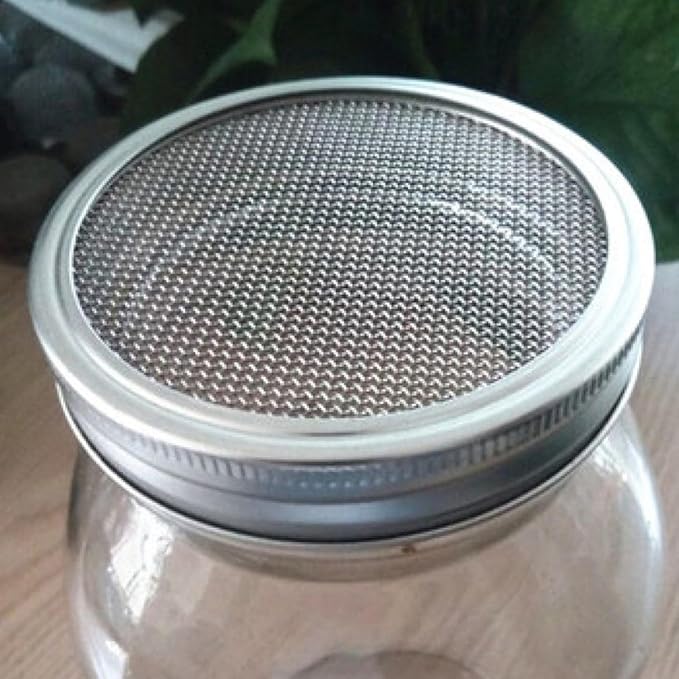 BESPORTBLE 4pcs 86mm Mason Jar Sprouting Lids Stainless Steel Mesh Strainer Covers Versatile Sprouting Accessories for Home Gardening and Seed Germination