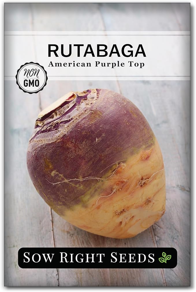 Sow Right Seeds - American Purple Top Rutabaga Seeds for Planting - Non-GMO Heirloom Packet with Instructions to Grow an Outdoor Home Vegetable Garden - Yellow Flesh Rutabaga - Sweet Root Crop (1)