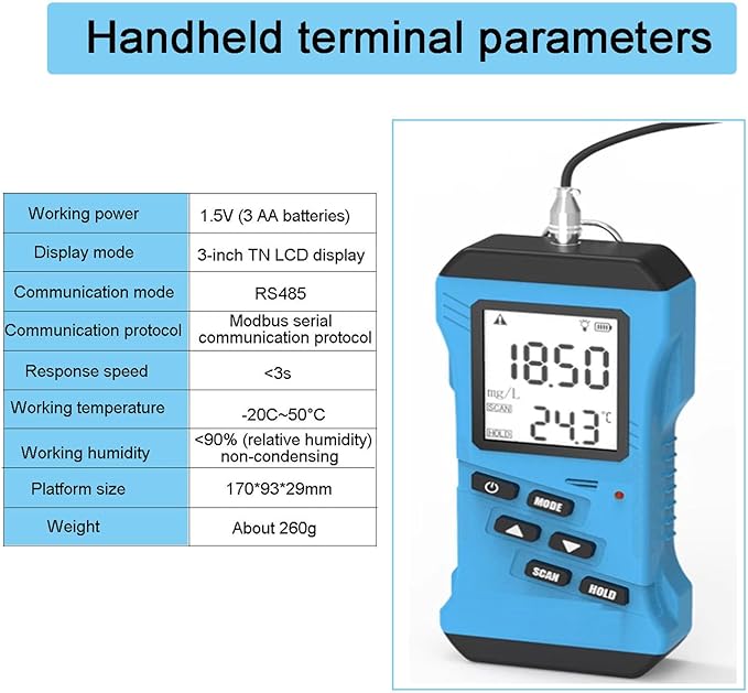 Soil Tester, 7-in-1 3in LCD Display High Sensitivity Handheld Soil PH Meter Kit, Soil Temperature Humidity Conductivity Nitrogen Phosphorus Potassium Moisture Meter for Agriculture