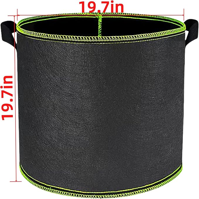 25 Gallon Grow Bags Heavy Duty 300G Thickened Garden Planting Bag 10Pcs Aeration Nonwoven Fabric Pots with Handles Suitable for Tomato Potato Vegetable Fruits and Flowers Black