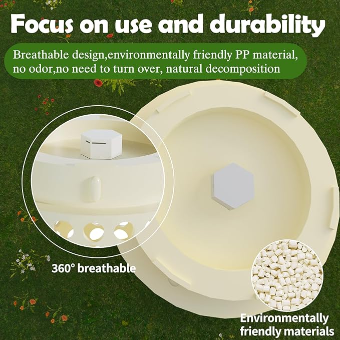 Underground Worm Farm, Garden Mini vermicomposting bin for use in Outdoor Gardening from Kitchen Food Waste, with Holes and lid11.81IN+10.23IN+8.38IN（3PC）