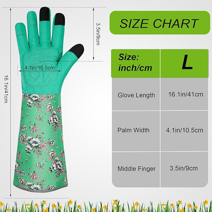 Long Gardening Gloves for Women Thorn Proof Leather Garden Gloves Breathable Working Gloves for Women Yard Outdoor
