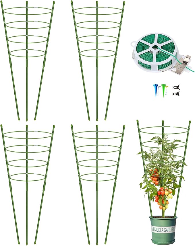 4 Pack Garden Plant Support Tomato Cage, Upgrade 36" Trellis for Climbing Plants, Plant Support Cage Trellis Kits (36")