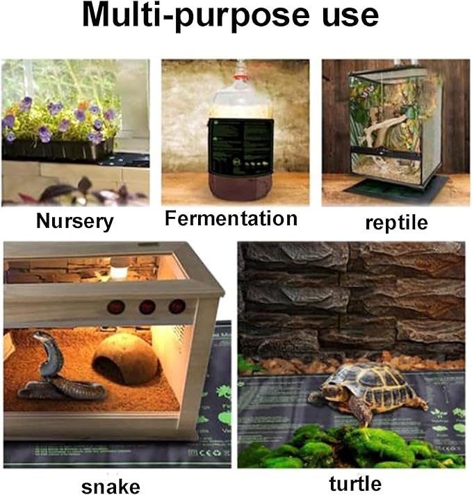 New Plant Heating Mat, Seedling Heat Mat, Waterproof Nursery Heating Mat, Digital Thermostat (20in10in)