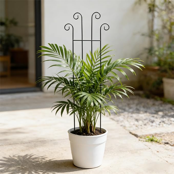 32.6inch Plant Trellis for Climbing Plants Indoors & Outdoor, Garden Trellis for Potted Plants, Rust-Proof Metal Sturdy Yet Gentle Climbing Stakes Support for Ivy Pothos Hoya Monstera (2pcs)
