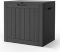 Outdoor Storage Box 35 Gallon, Deck Box Waterproof, Small Storage Bins with lids, Weatherproof Resin Lockable Storage for Secure Package Deliveries & Indoor Storage in Garden or Patio, Yard