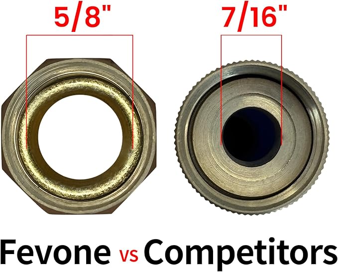 Fevone 75 ft. Kink-Free Water Garden Hose, Flexible Water Hose, Heavy Duty Hybrid Polymer, 5/8 Inner Diameter Hose, 3/4 Brass Fittings