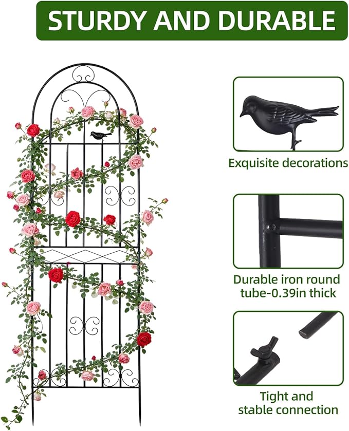 Amoskey 2 Pack 71x20in Durable Garden Trellis for Climbing Plants - Outdoor Trellis Supports for Lush Greenery - Ideal for Vines, Flowers, and Vegetables, Easy Installation & Space-Saving Design
