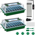 Seed Starter Tray with Grow Light, 2 Packs 80 Cells Seedling Starter Trays with Humidity Domes, Seed Germination Kit Adjustable Light Seed Starting Trays.