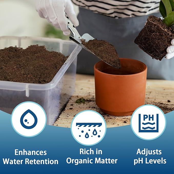 Sphagnum Peat Moss for Plants 2qt, Organic Garden Growing Soil Amendment and Media for Flowers, Vegetables, Herbs, Orchid, Indoor Houseplant