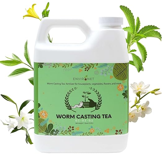 The Environet Worm Tea for Gardening, Nuritish Fertilizer for Vegetables, Flowers and Herbs (32 oz (1 Quart))
