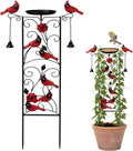 1 Pcs Cardinal Metal Garden Trellis for Climbing Plants 35" Bird Bath Plant Trellis Cardinal Decor Bird Feeder for Outside Garden Lawn Decorations Housewarming Christmas Memorial Gift Gardener